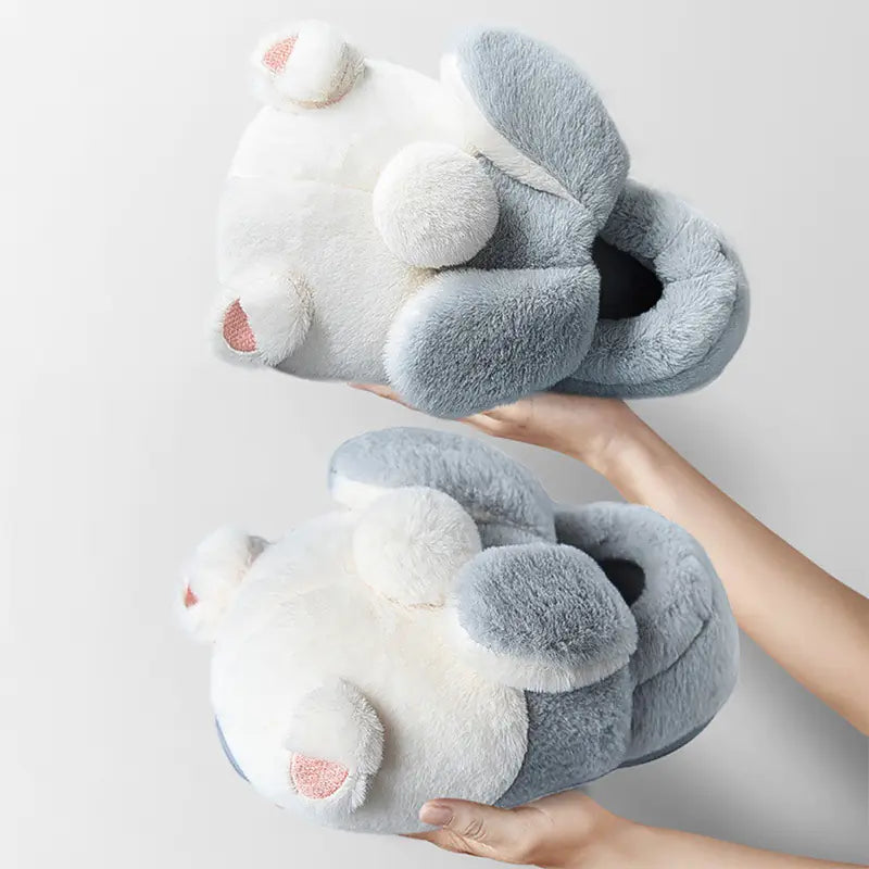 Zapatillas de Algodón para Mujer con Talón Envuelto para Invierno