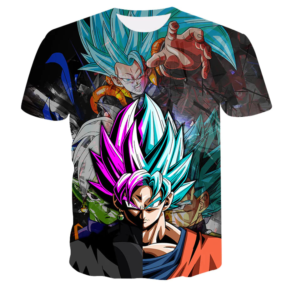 Camiseta 3D de Impresión Digital de Dragon Ball para Hombres