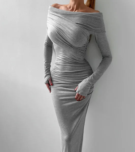 Vestido Ajustado de un Hombro para Mujer