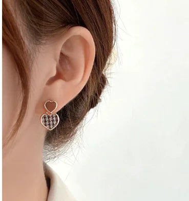 Pendientes de Corazón a Cuadros Coloridos