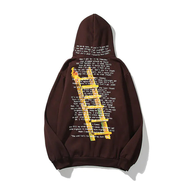 Sudadera con Capucha Travis Scott Astroworld Tour con Estampado de Letras