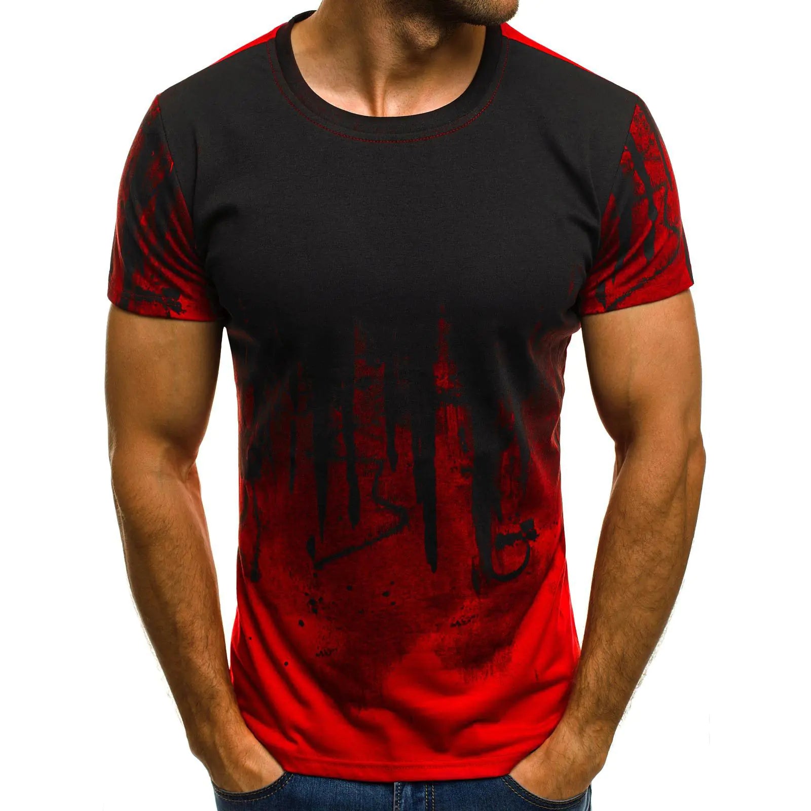 Camiseta de Manga Corta Camuflada para Fitness