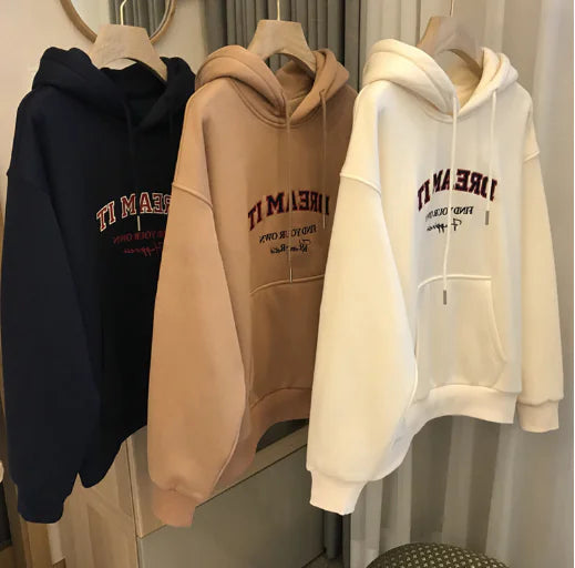 Sudadera con Capucha Retro de Felpa.