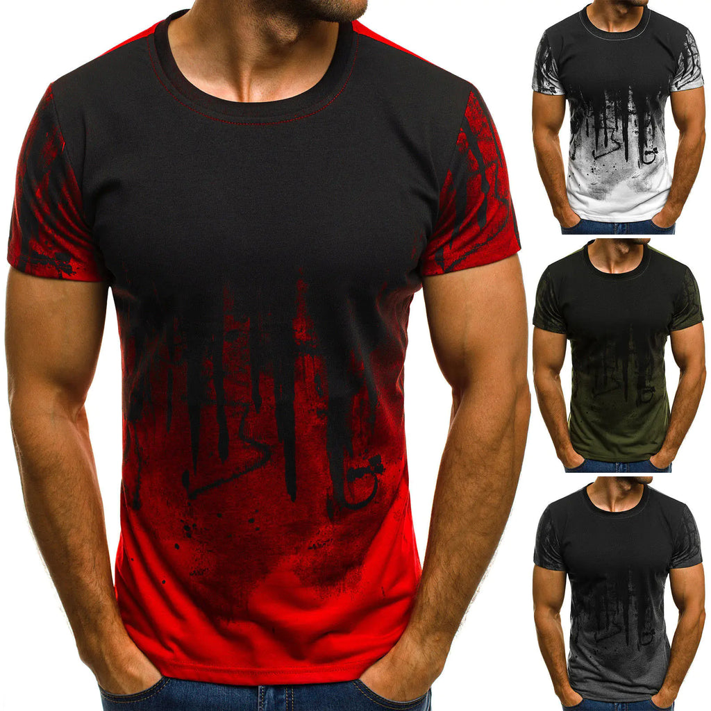 Camiseta de Manga Corta Camuflada para Fitness