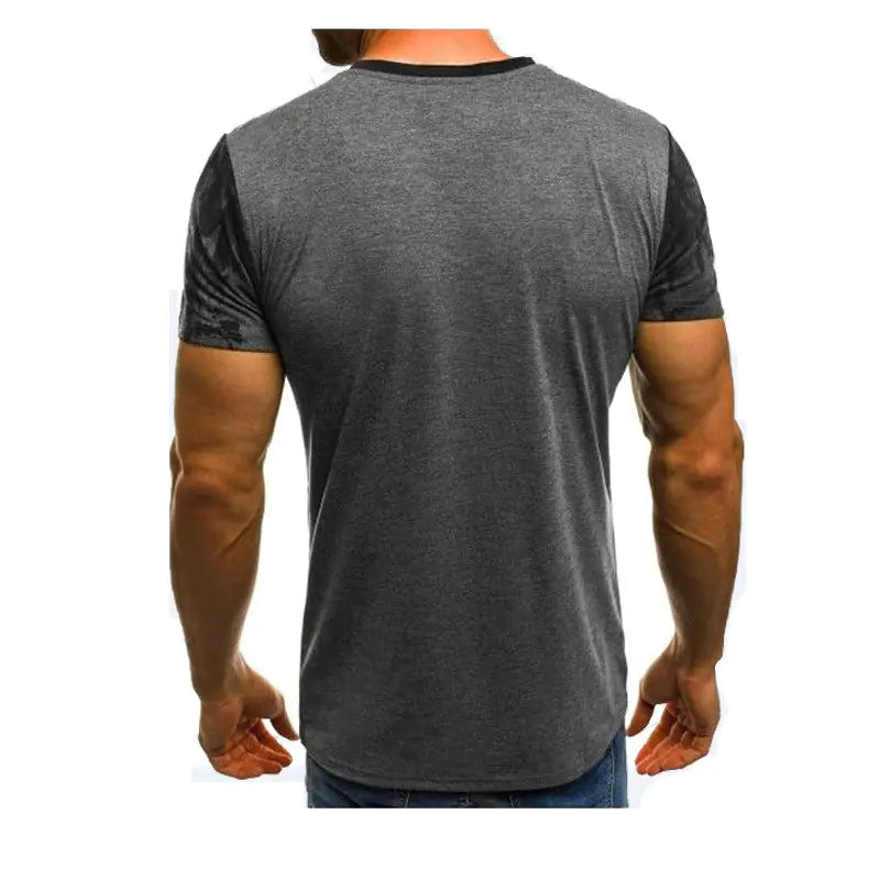 Camiseta de Manga Corta Camuflada para Fitness