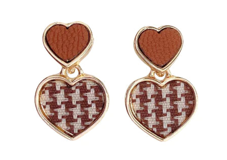 Pendientes de Corazón a Cuadros Coloridos