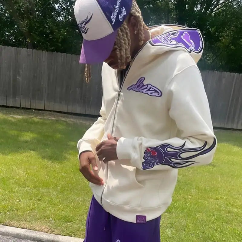 Sudadera con Cremallera y Estampado de Halloween