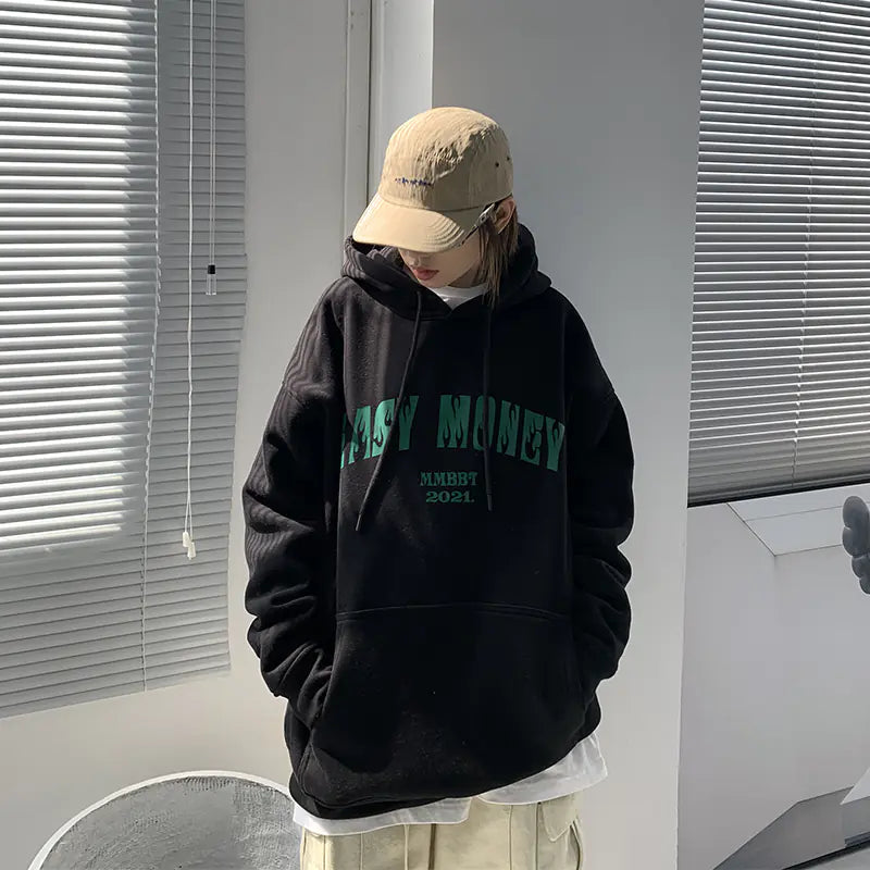 Sudadera con Capucha Retro de Felpa.