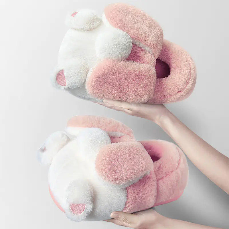 Zapatillas de Algodón para Mujer con Talón Envuelto para Invierno