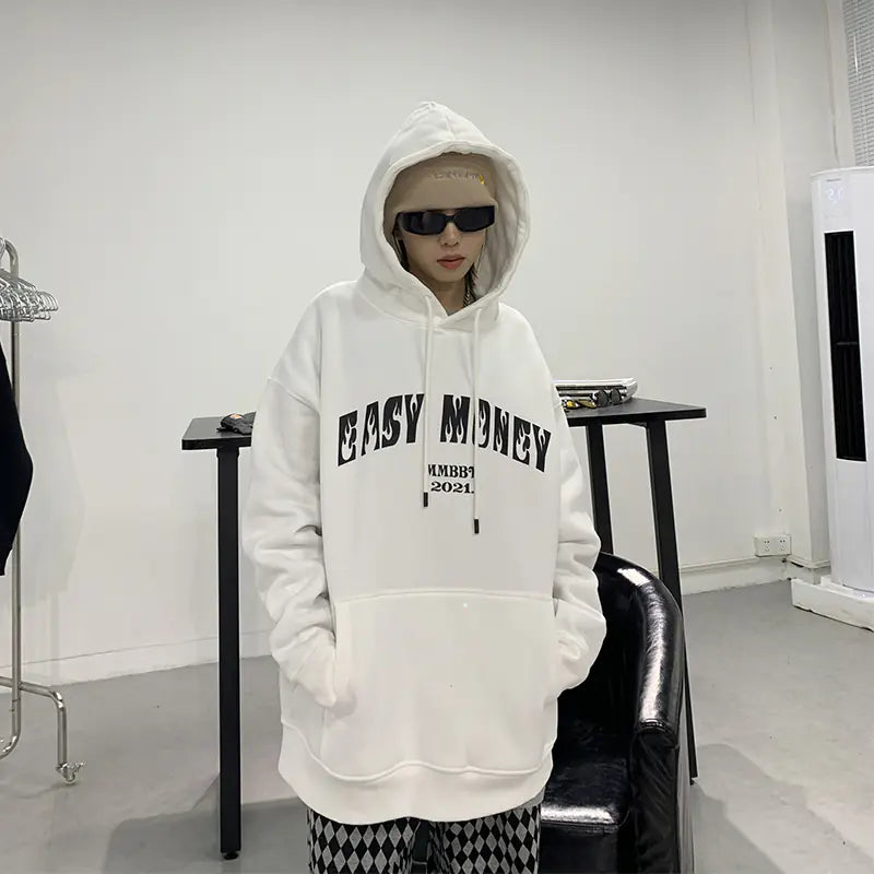 Sudadera con Capucha Retro de Felpa.