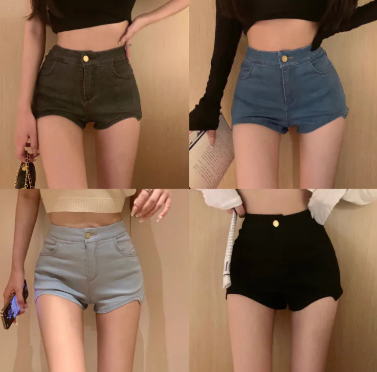 Pantalones Cortos Elásticos y Finos Irregulares para Mujer, Tendencia Moderna